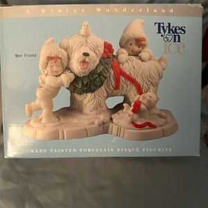 Tykes On Ice "Best Friend" 1990s Porcelain Figurine w/ Box